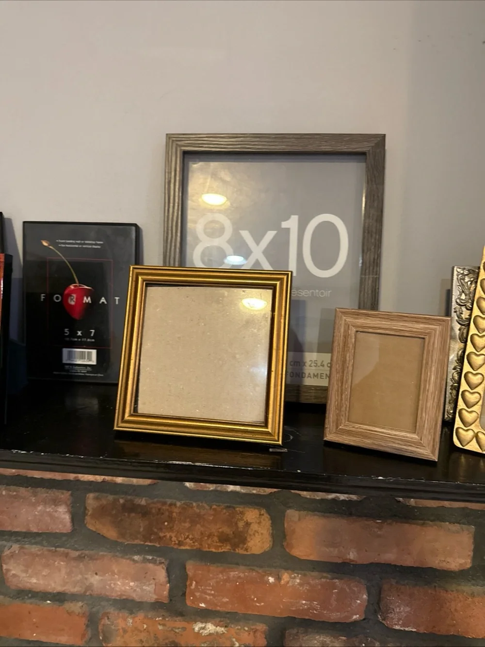 Mixed Decorative Picture Frame Set in Brown, Black, Gold
